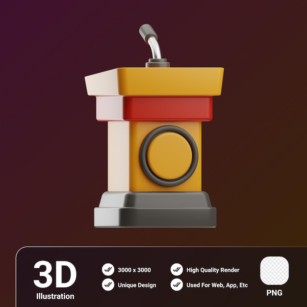 Ilustração 3D de debate de objetos de ativismo