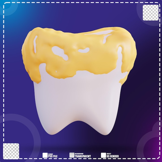 Ilustração 3d de dentes sujos