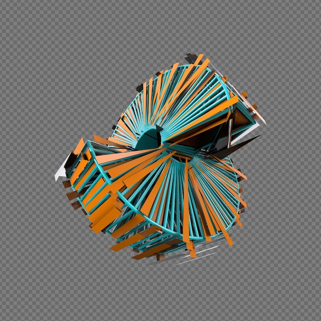 PSD ilustração 3d de design abstrato com fundo transparente