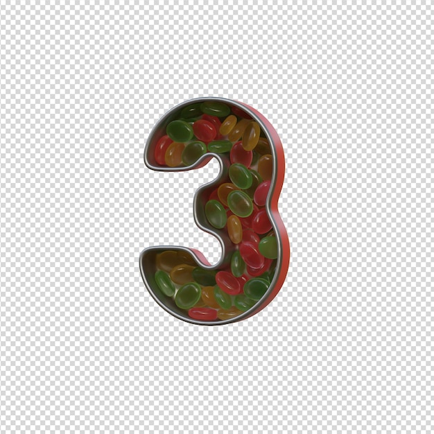 Ilustração 3D de design abstrato com fundo transparente