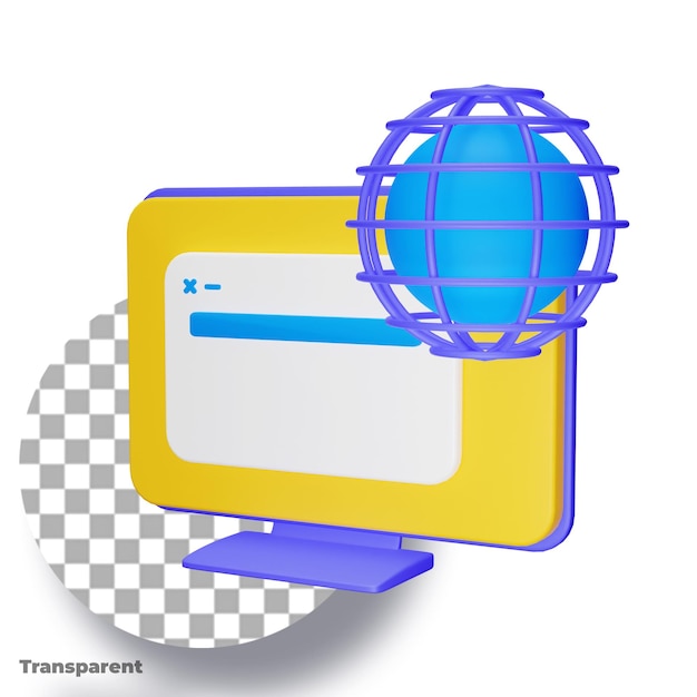 ilustração 3D de design abstrato com fundo transparente