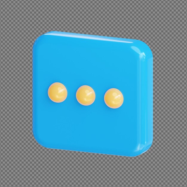 Ilustração 3D de design abstrato com fundo transparente