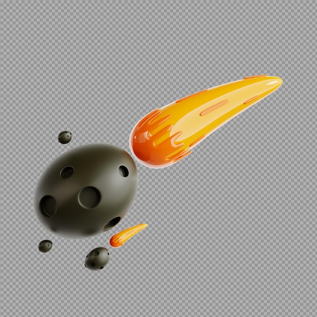 Ilustração 3D de design abstrato com fundo transparente