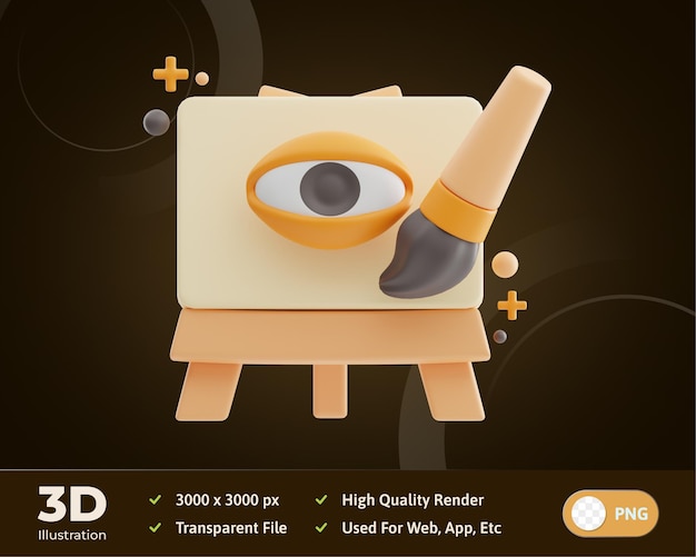 PSD ilustração 3d de design de arte de comunicação visual