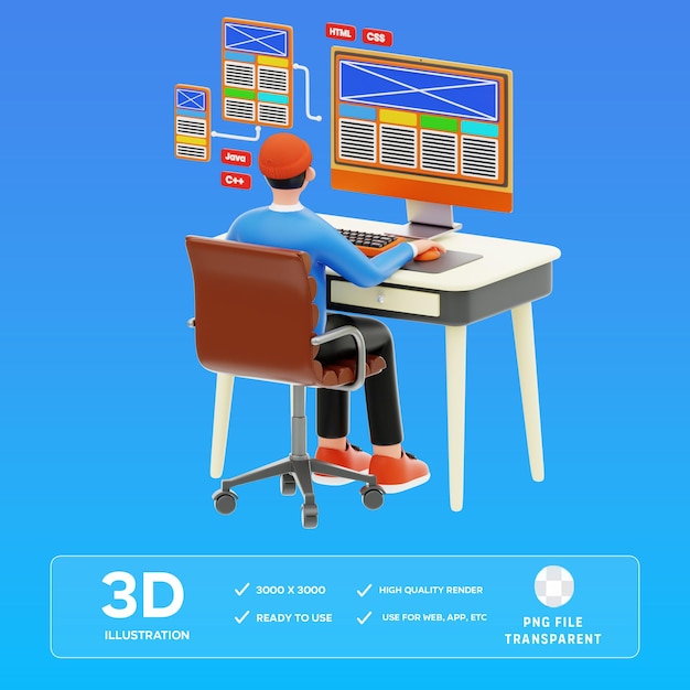 Ilustração 3D de Design Responsivo PSD