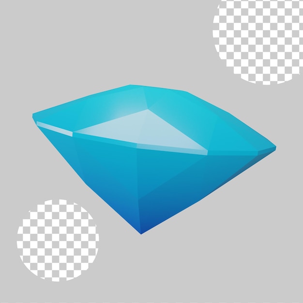 PSD ilustração 3d de diamante com cor azul