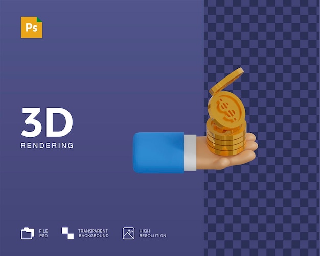 Ilustração 3d de dinheiro