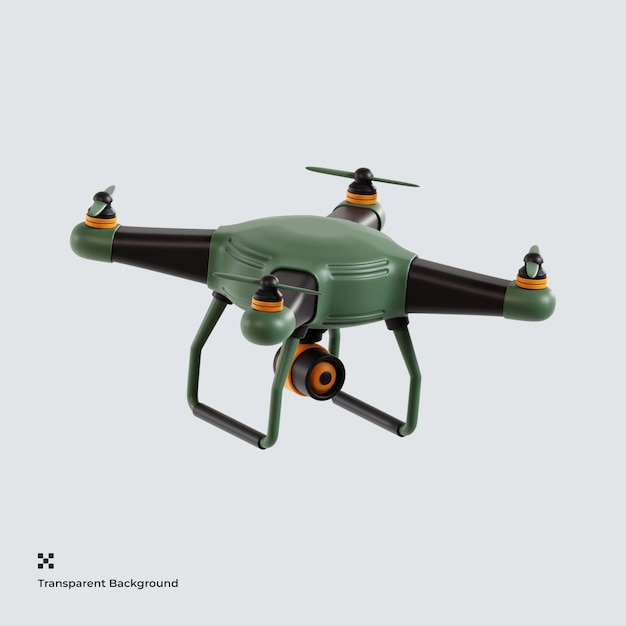 PSD ilustração 3d de drone