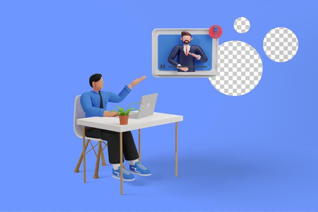 Ilustração 3d de e-learning