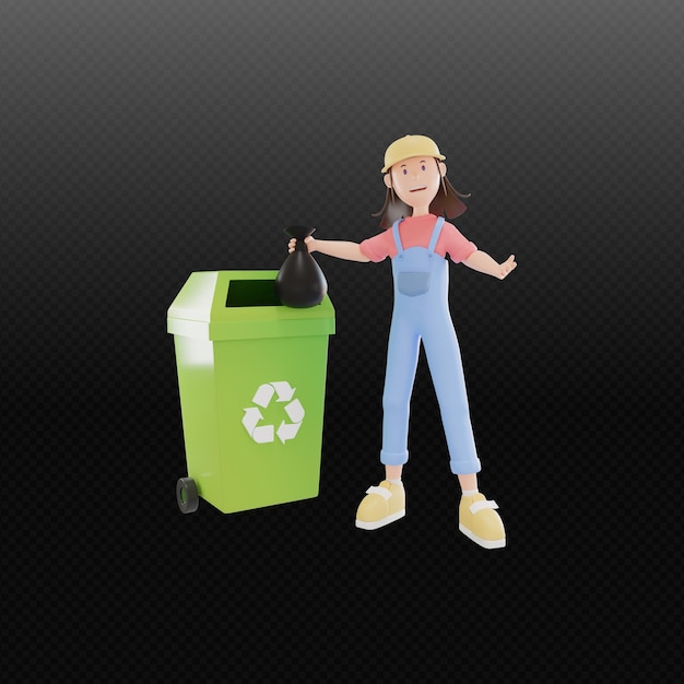 ilustração 3D de ecologia e meio ambiente com fundo transparente