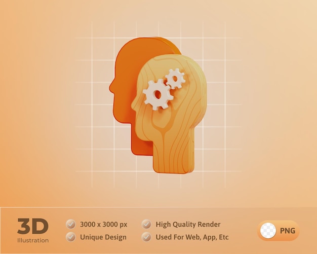 Ilustração 3d de educação de ícone de conhecimento