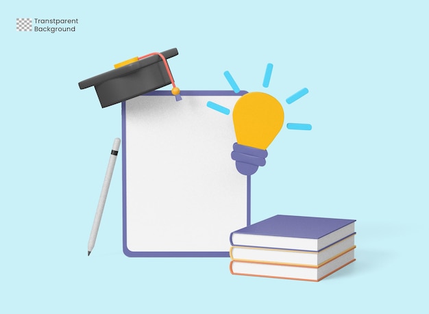 Ilustração 3D de educação online