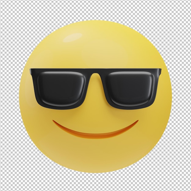PSD ilustração 3d de emoji cara legal