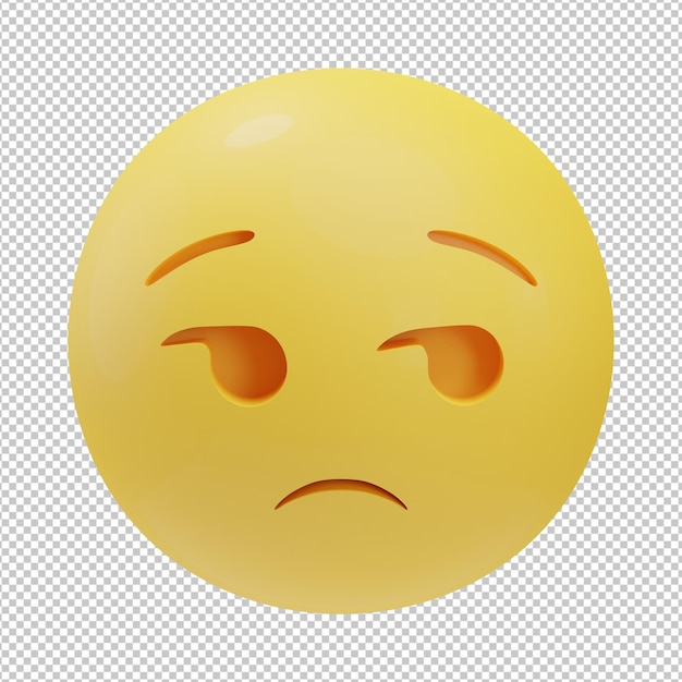 PSD ilustração 3d de emoji de rosto desapontado