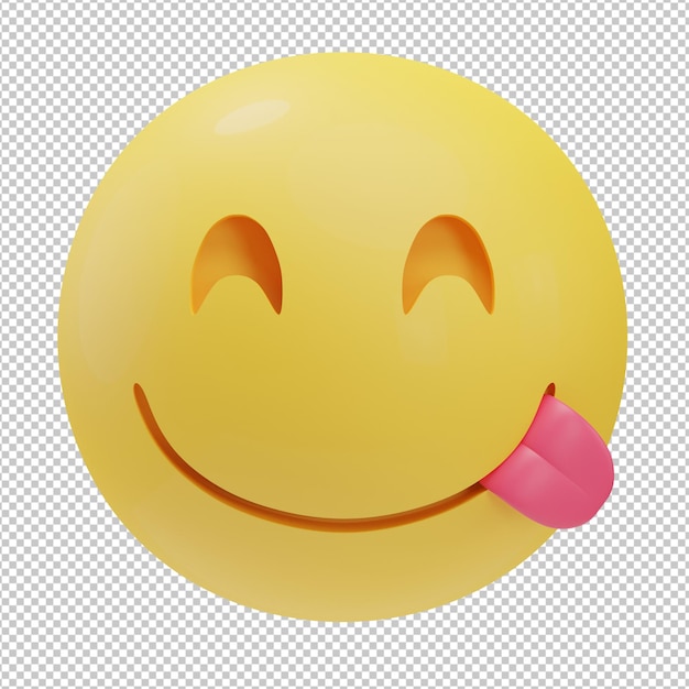 PSD ilustração 3d de emoji rosto gostoso