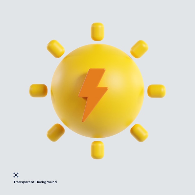 Ilustração 3d de energia solar