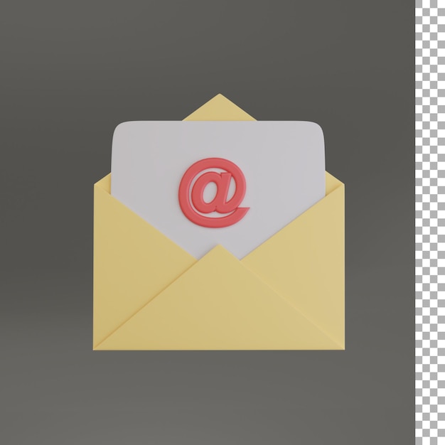 Ilustração 3d de envelope de e-mail