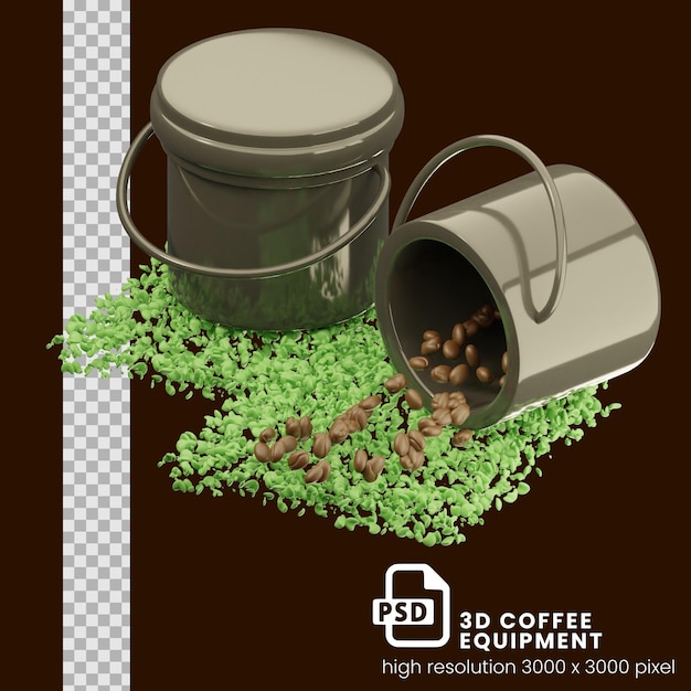 PSD ilustração 3d de equipamento de café