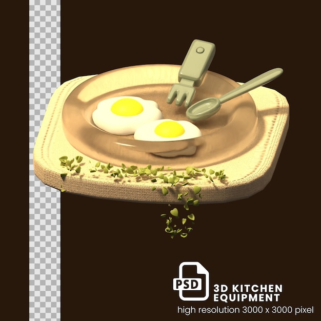 PSD ilustração 3d de equipamento de cozinha