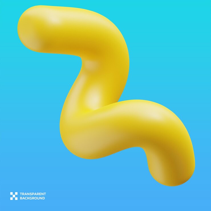 PSD ilustração 3d de espiral amarelo abstrato em psd 3d