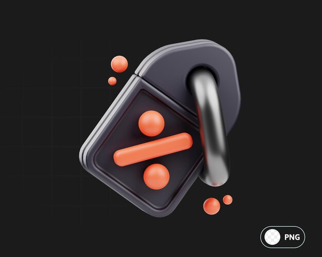 Ilustração 3d de etiqueta de desconto