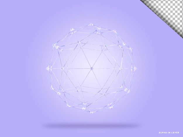 Ilustração 3d de forma abstrata de vidro de dispersão
