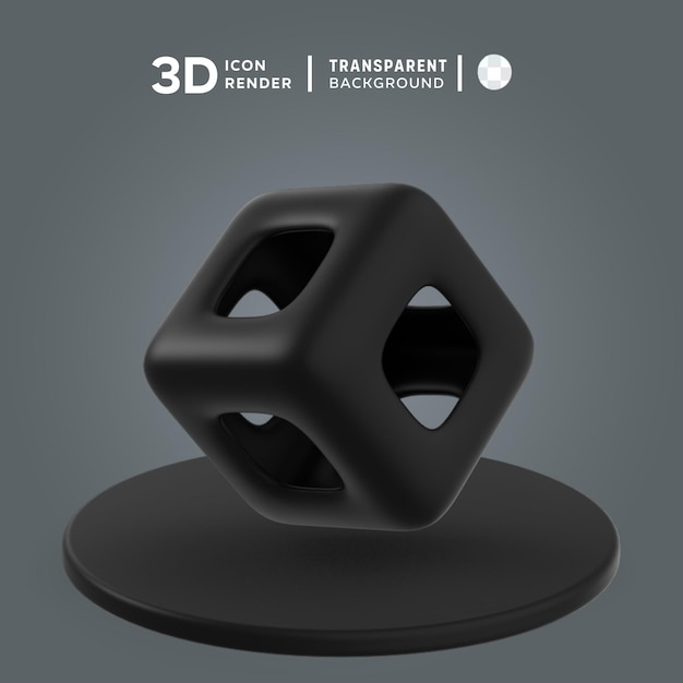 PSD ilustração 3d de forma de cubo renderização de ícone 3d colorido isolado