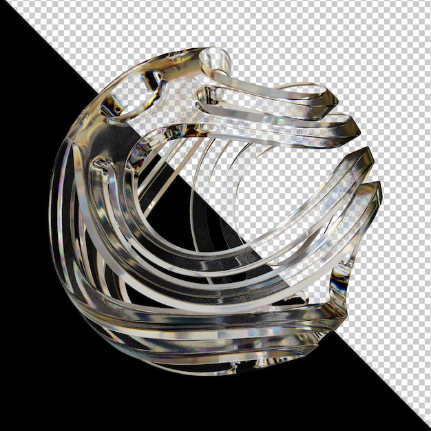 PSD ilustração 3d de formas abstratas de vidro de dispersão com cores vibrantes