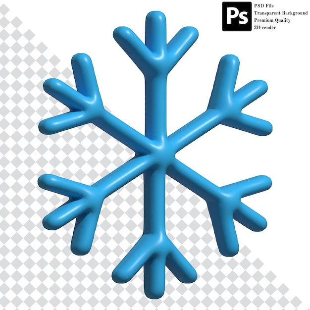 PSD ilustração 3d de foto em psd grátis dos flocos de neve de natal
