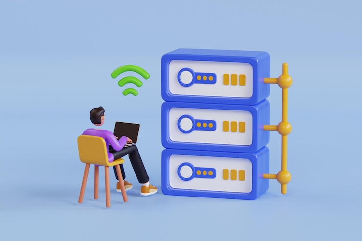 PSD ilustração 3d de gestão de bases de dados