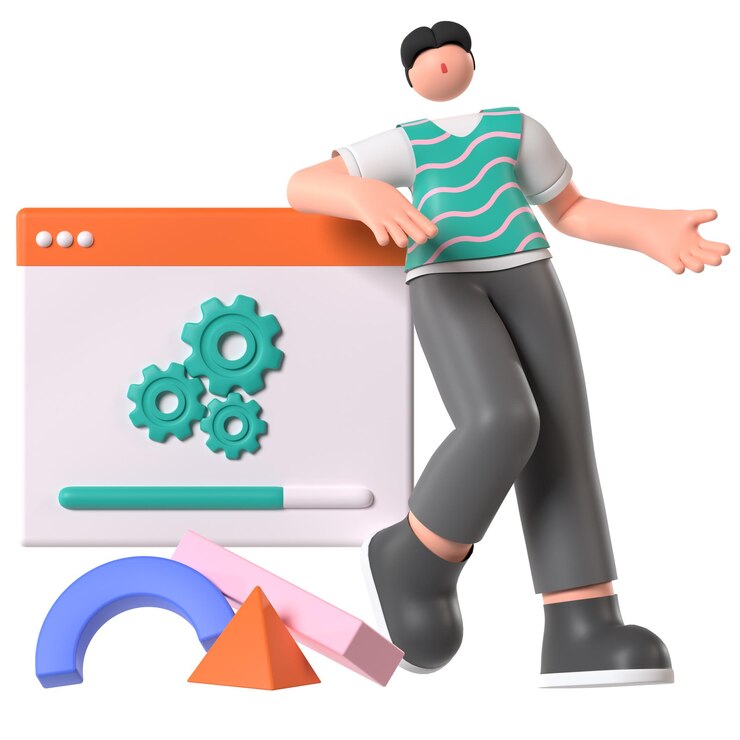 PSD ilustração 3d de gestão de tarefas de trabalho em andamento