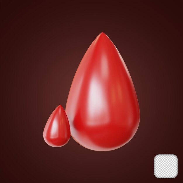 PSD ilustração 3d de gota de sangue