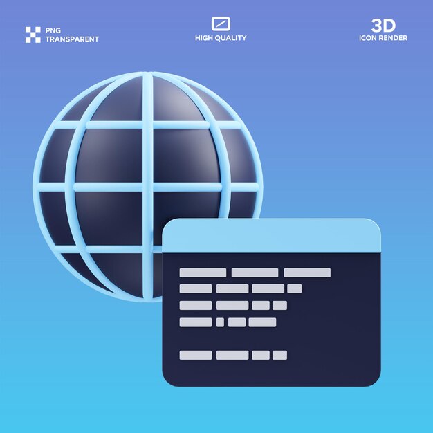 Ilustração 3D de hacking de PSD
