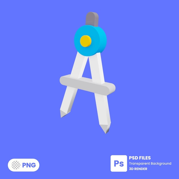 PSD ilustração 3d de ícone de âncora renderizando psd premium