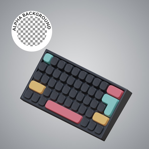 PSD ilustração 3d de ícone de jogo de teclado
