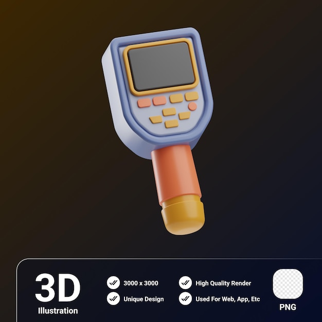 PSD ilustração 3d de imagem térmica de objeto de engenharia