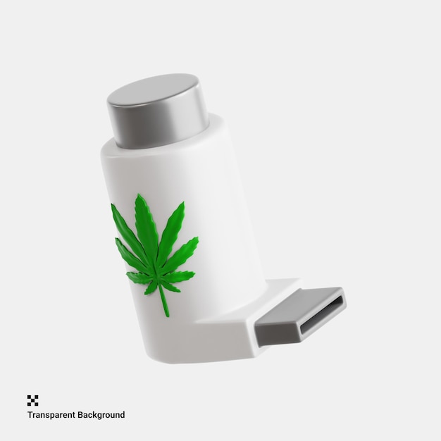 PSD ilustração 3d de inalador de cannabis inovador com aromaterapia herbal