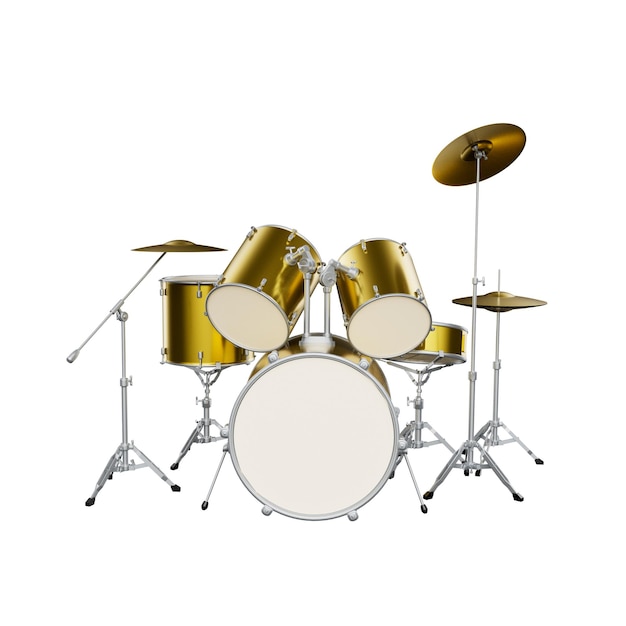 Ilustração 3D de instrumentos musicais