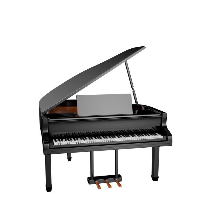 PSD ilustração 3d de instrumentos musicais
