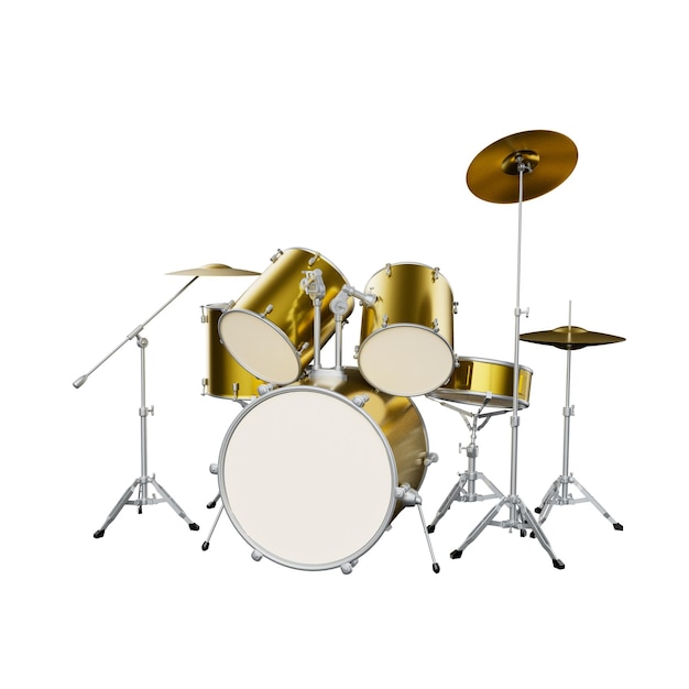 Ilustração 3D de instrumentos musicais