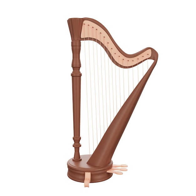 PSD ilustração 3d de instrumentos musicais