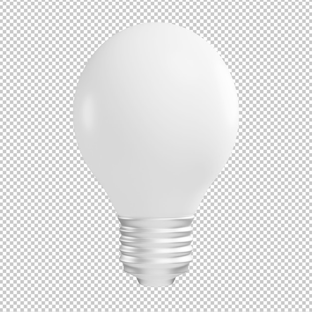PSD ilustração 3d de lâmpada branca