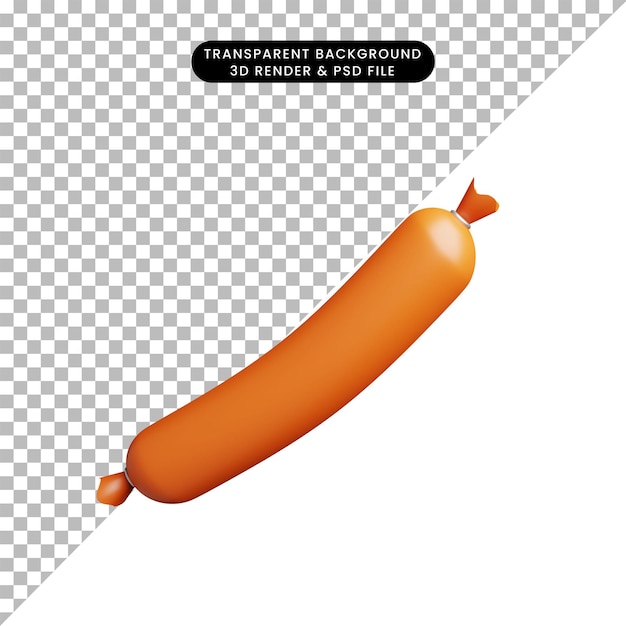 Ilustração 3D de linguiça