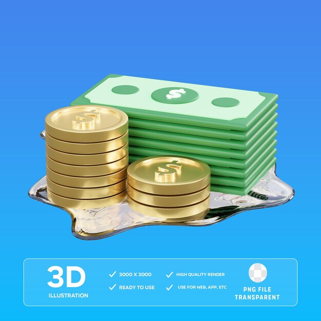 Ilustração 3D de liquidmoney PSD