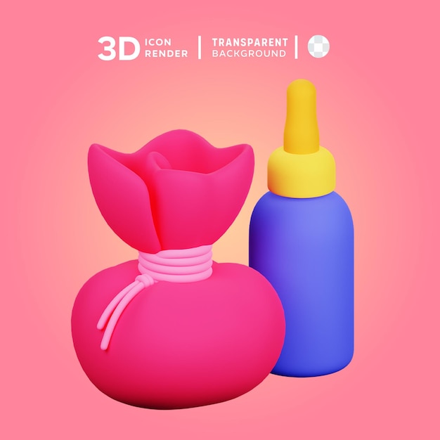 PSD ilustração 3d de massagem de saco de ervas