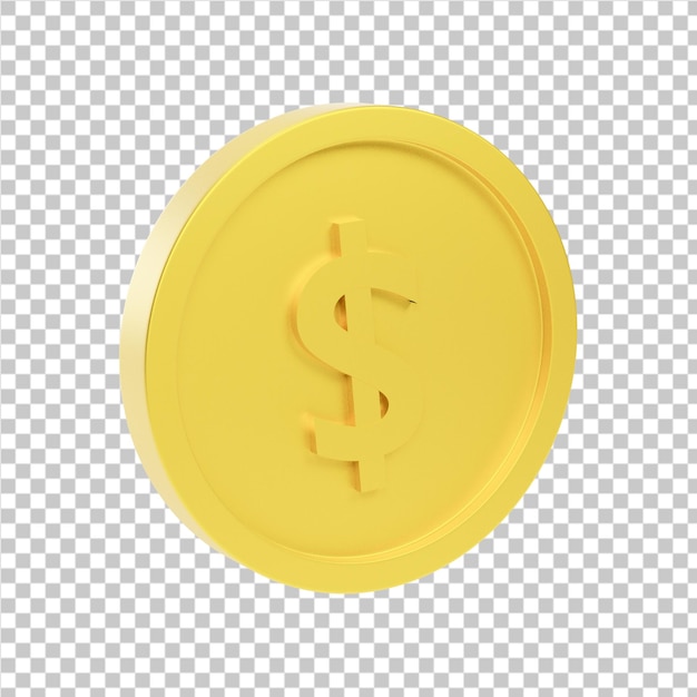 Ilustração 3d de moeda de dólar