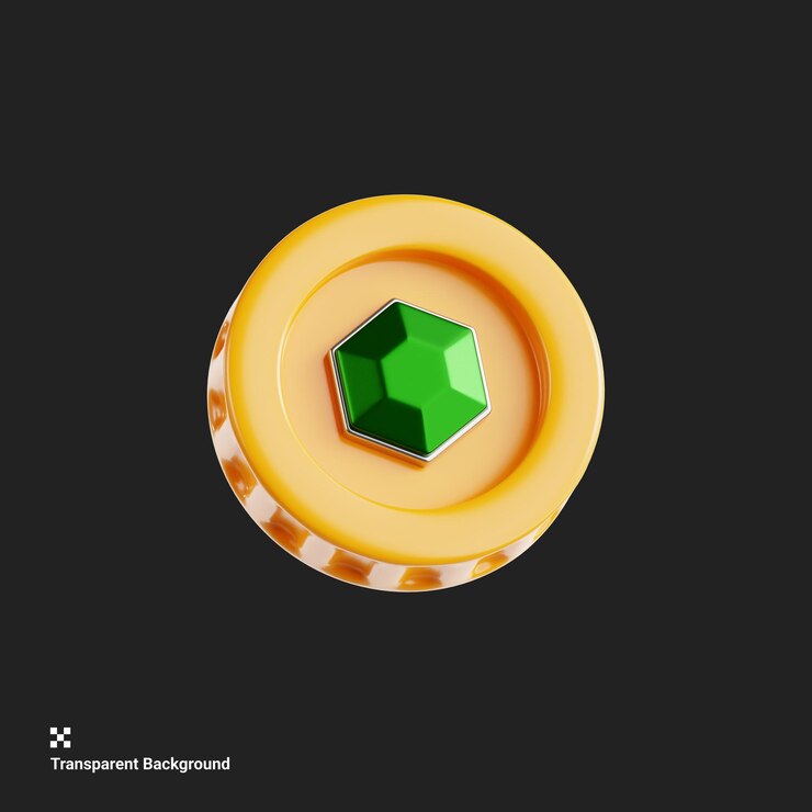 PSD ilustração 3d de moeda de ouro para o ativo do jogo
