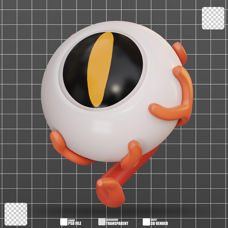 PSD ilustração 3d de monster eye 4