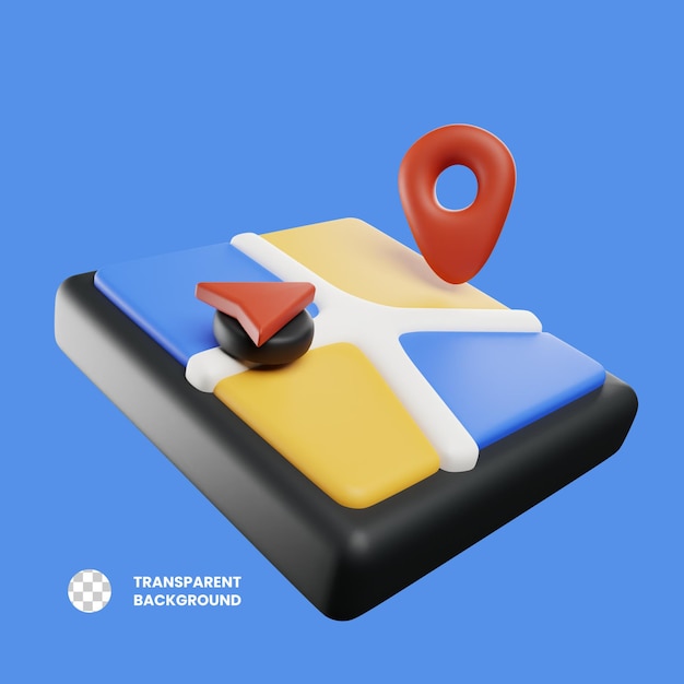 Ilustração 3D de navegação móvel