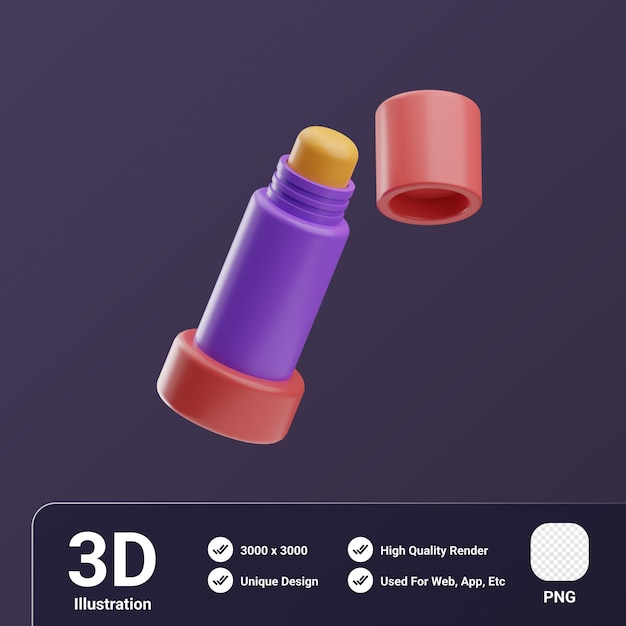 PSD ilustração 3d de object glue stick